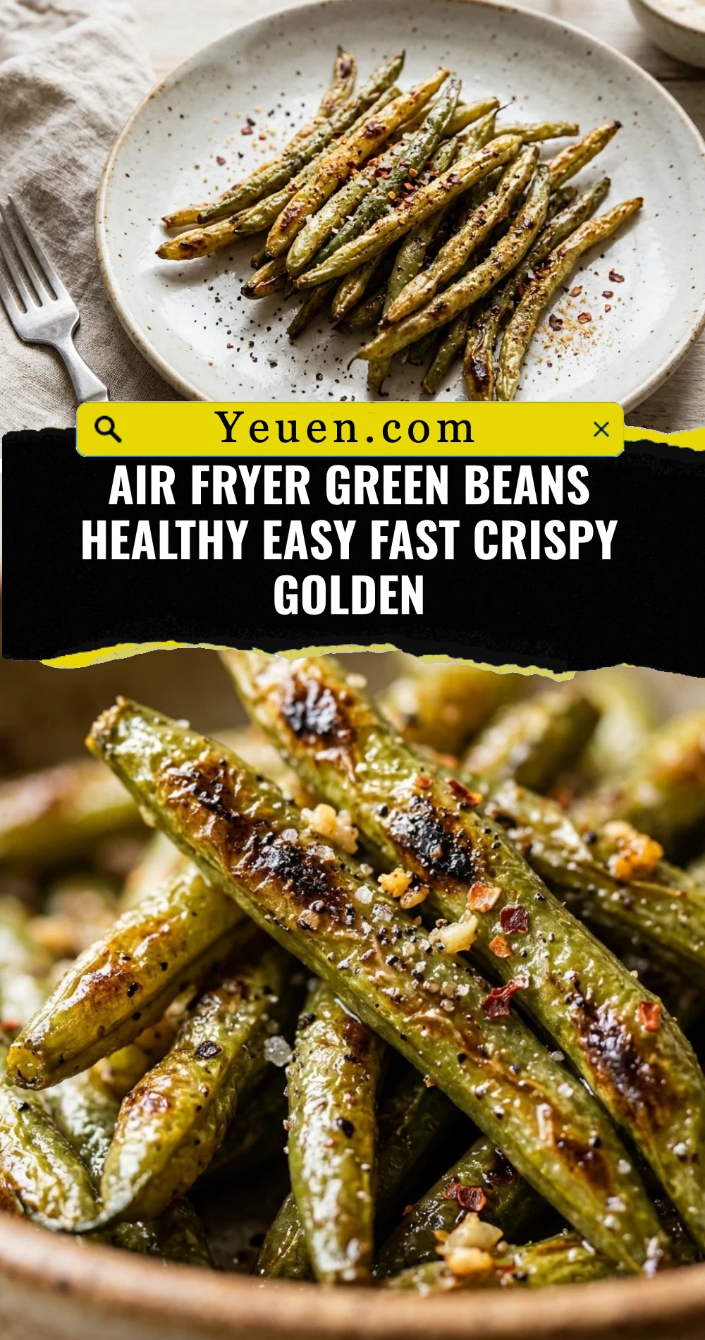 Air Fryer Green Beans Healthy Easy Fast Crispy Golden