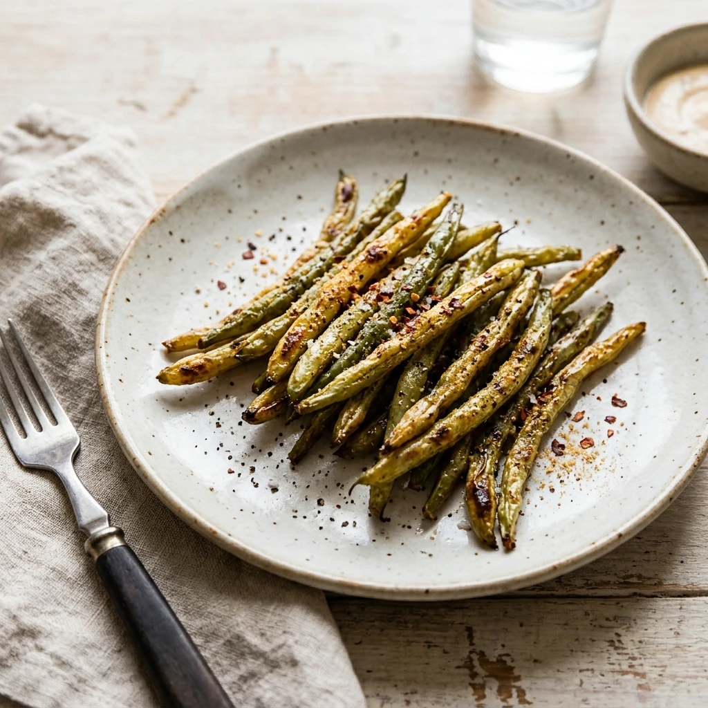 Air Fryer Green Beans Healthy Easy Fast Crispy Golden