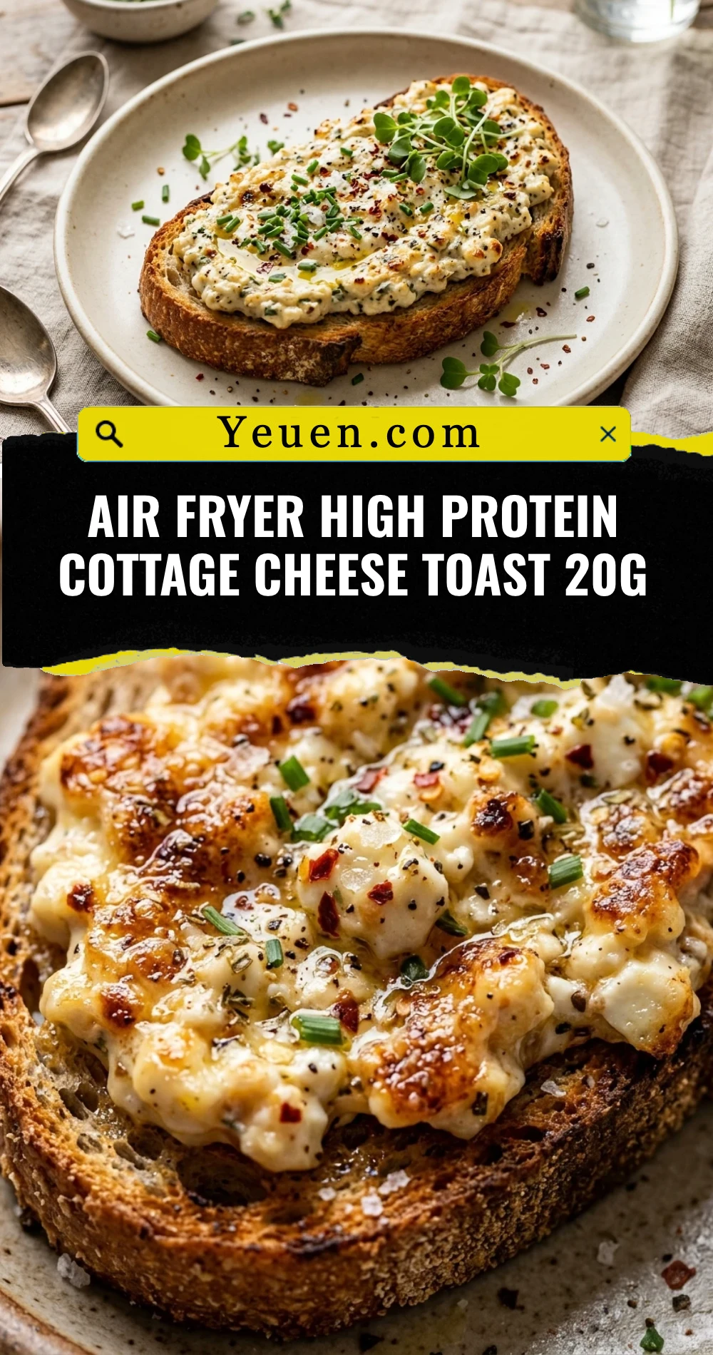 Air Fryer High Protein Cottage Cheese Toast 20g