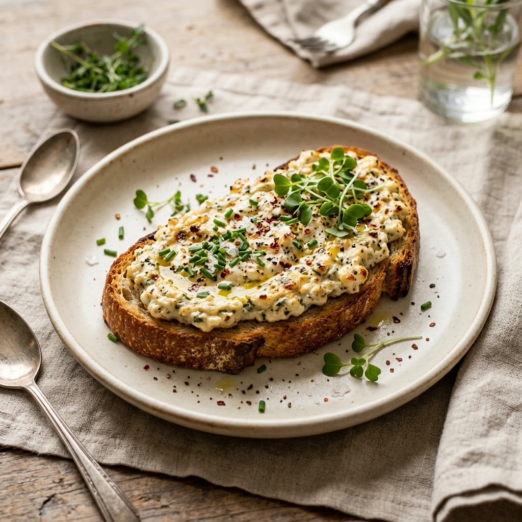 Air Fryer High Protein Cottage Cheese Toast 20g