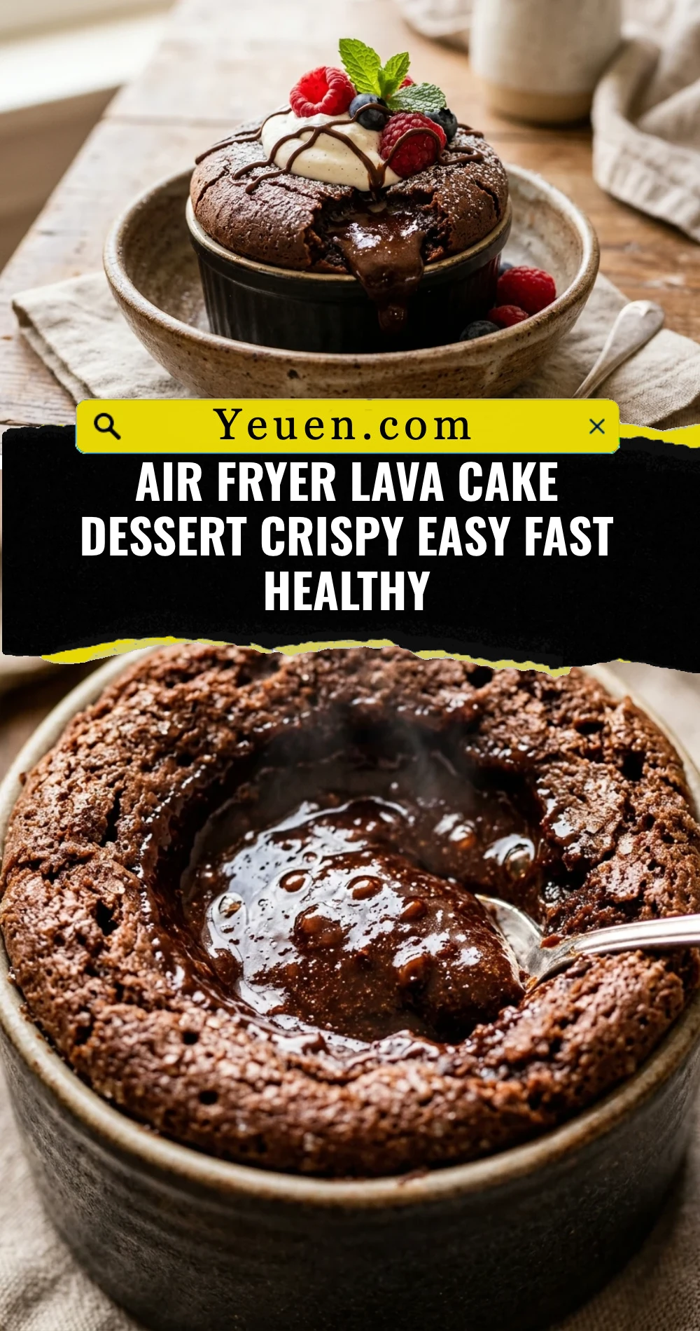 Air Fryer Lava Cake Dessert Crispy Easy Fast Healthy
