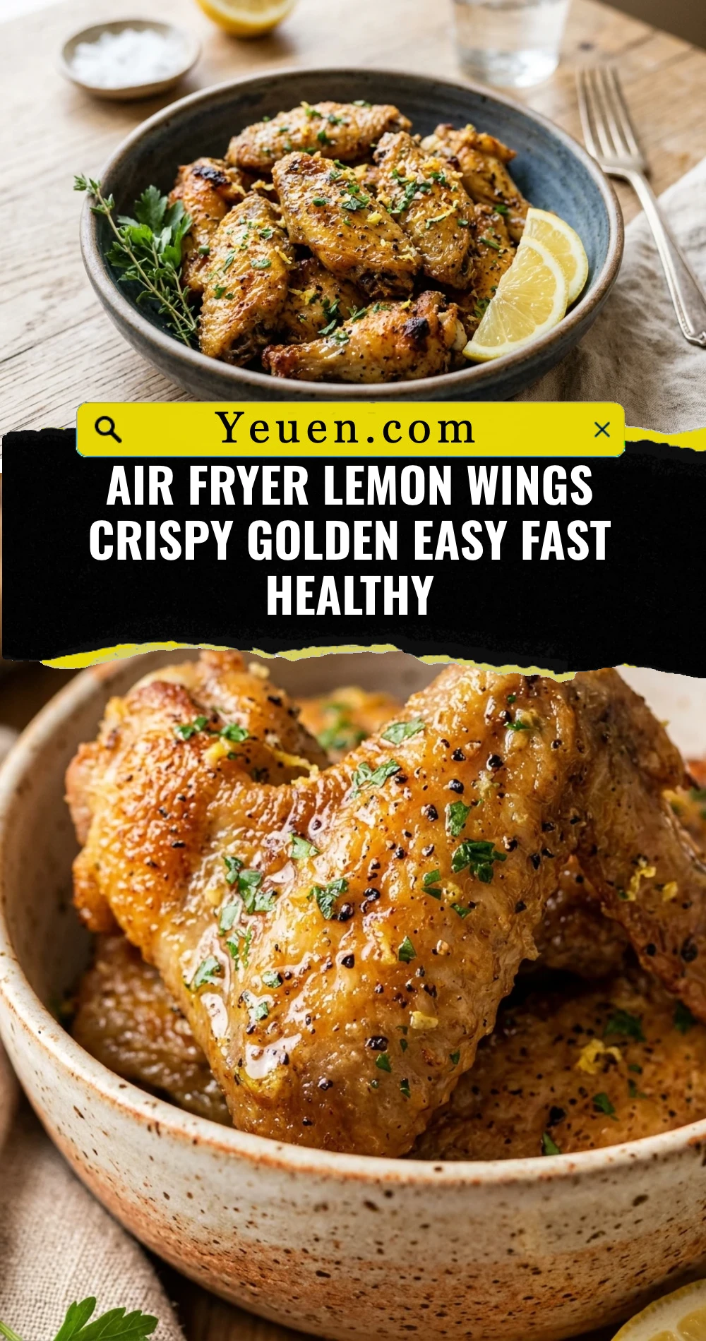 Air Fryer Lemon Wings Crispy Golden Easy Fast Healthy