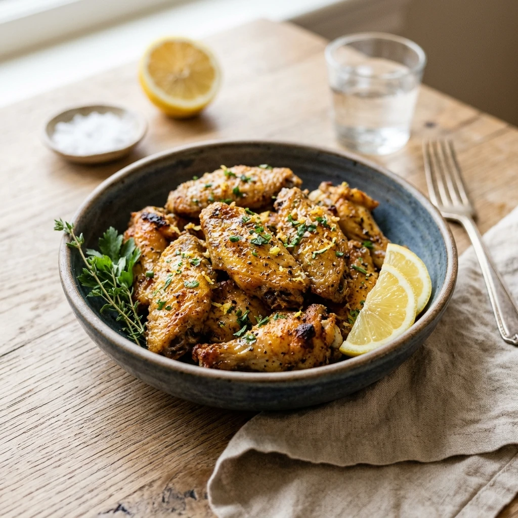Air Fryer Lemon Wings Crispy Golden Easy Fast Healthy