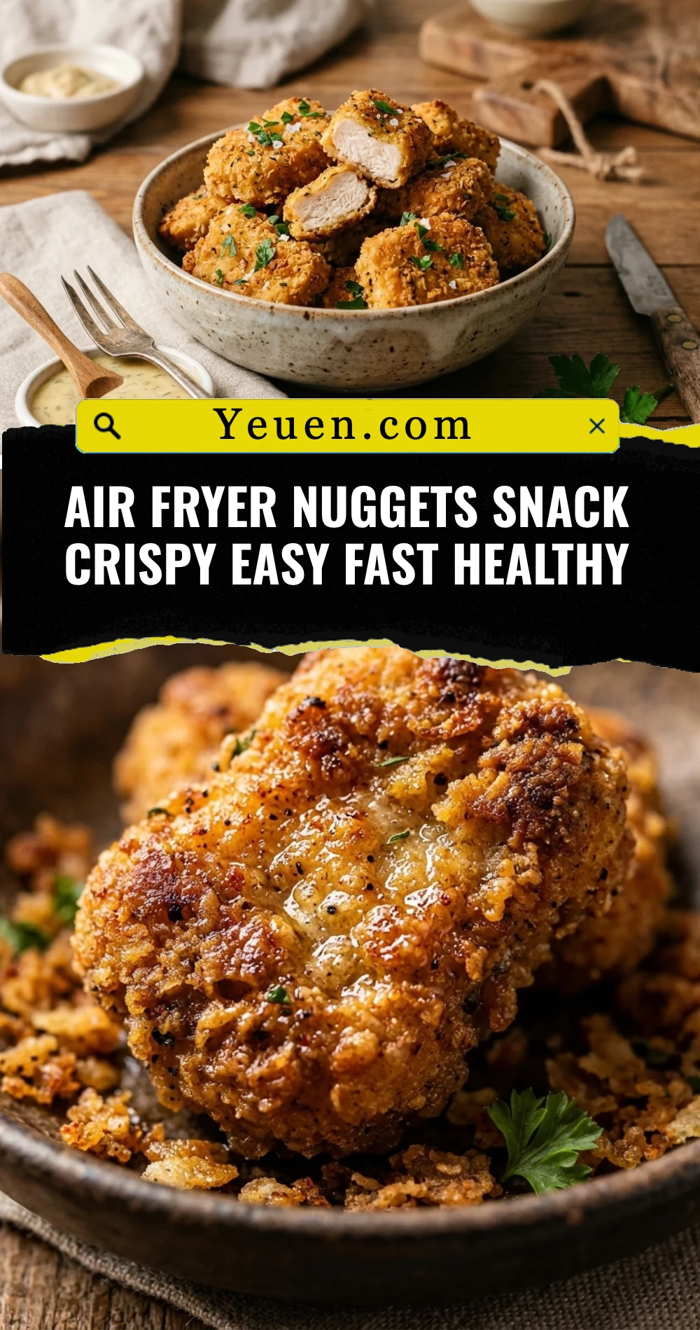 Air Fryer Nuggets Snack Crispy Easy Fast Healthy