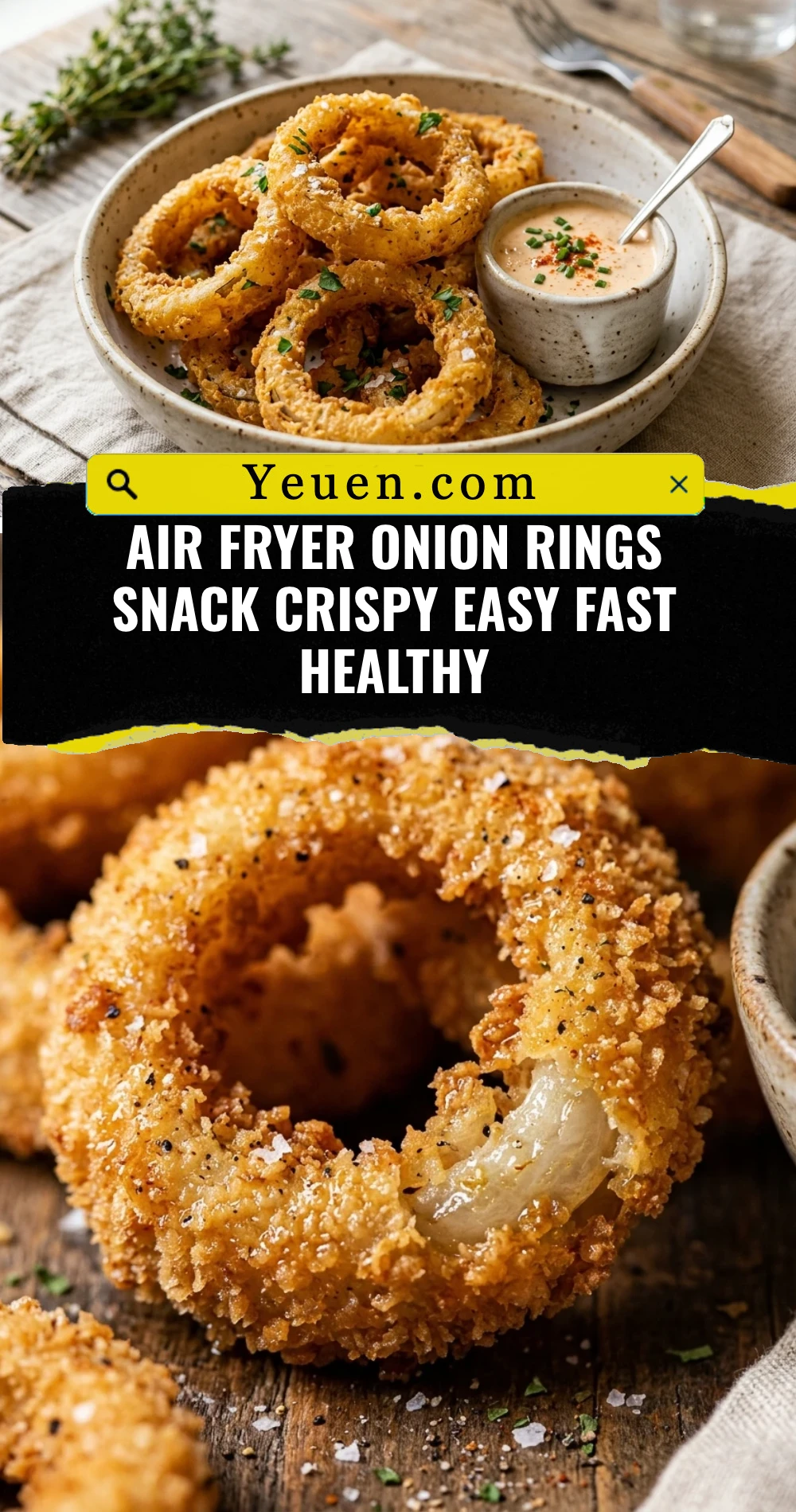 Air Fryer Onion Rings Snack Crispy Easy Fast Healthy