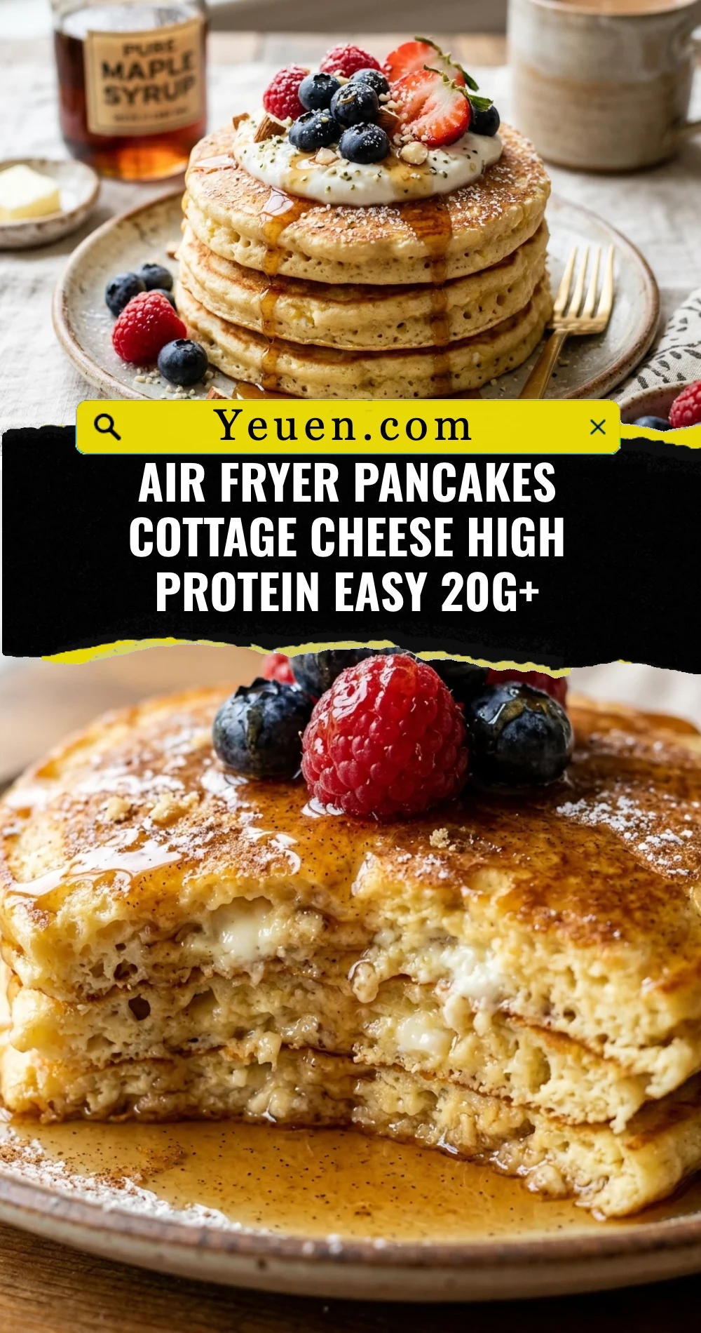 Air Fryer Pancakes Cottage Cheese High Protein Easy 20g+