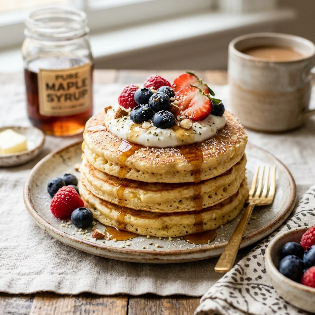 Air Fryer Pancakes Cottage Cheese High Protein Easy 20g+