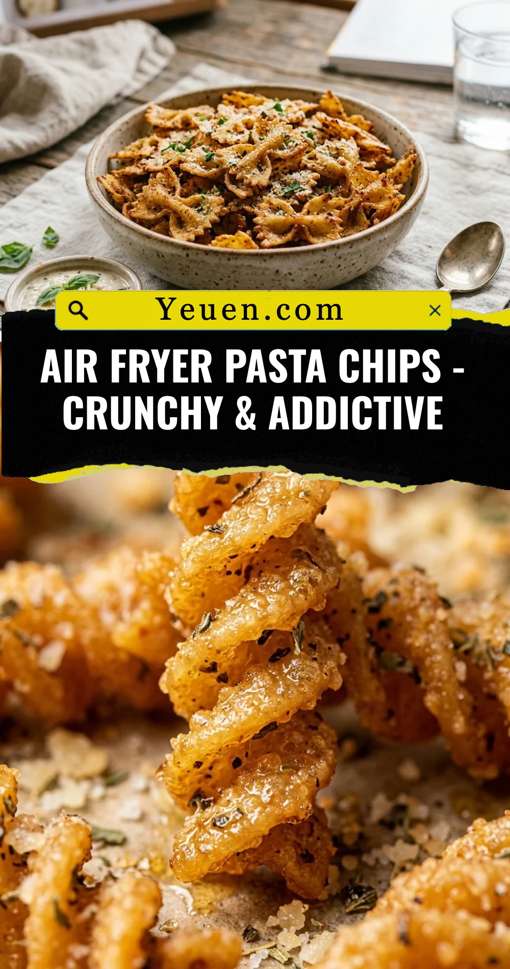 Air Fryer Pasta Chips - Crunchy & Addictive