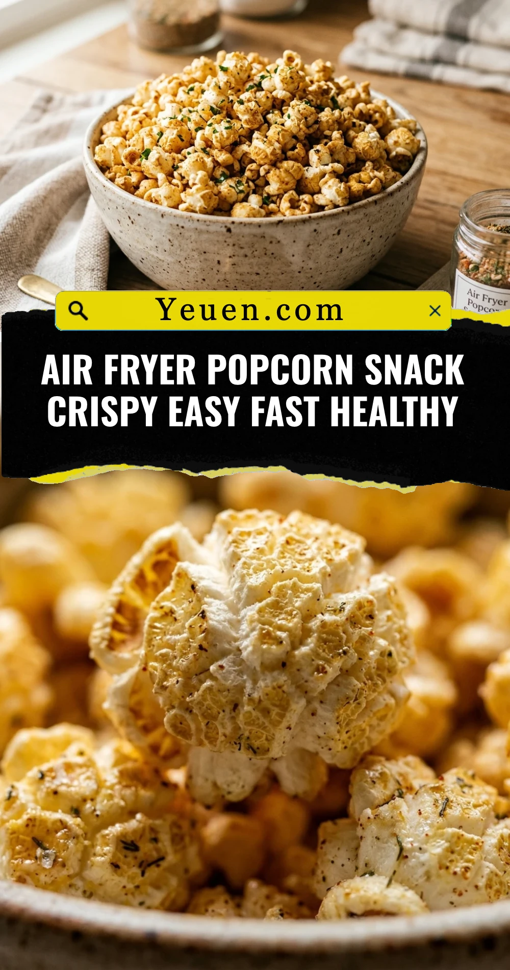 Air Fryer Popcorn Snack Crispy Easy Fast Healthy