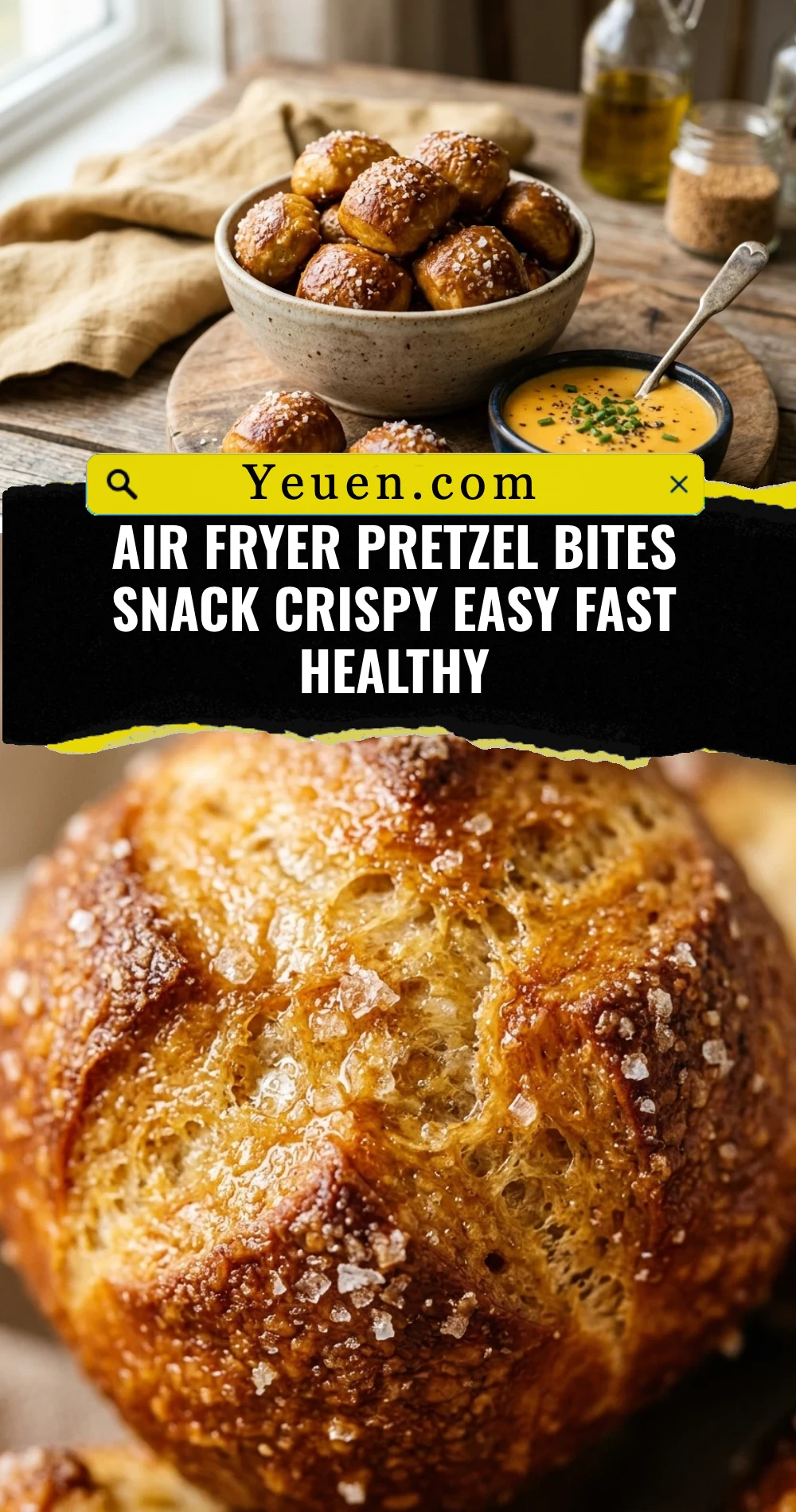 Air Fryer Pretzel Bites Snack Crispy Easy Fast Healthy