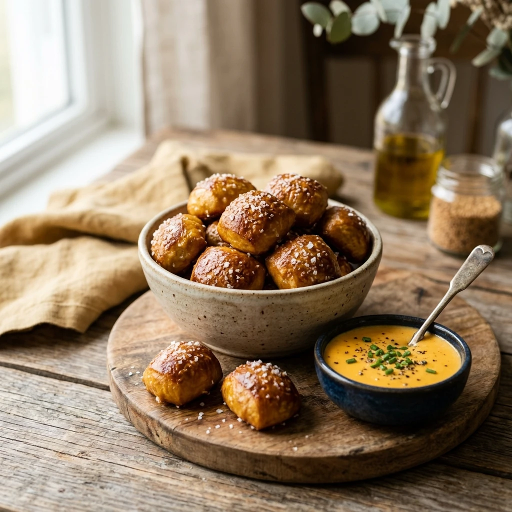 Air Fryer Pretzel Bites Snack Crispy Easy Fast Healthy