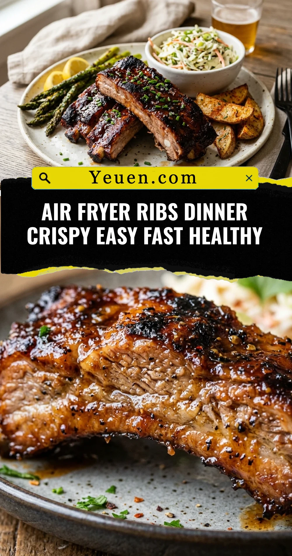 Air Fryer Ribs Dinner Crispy Easy Fast Healthy