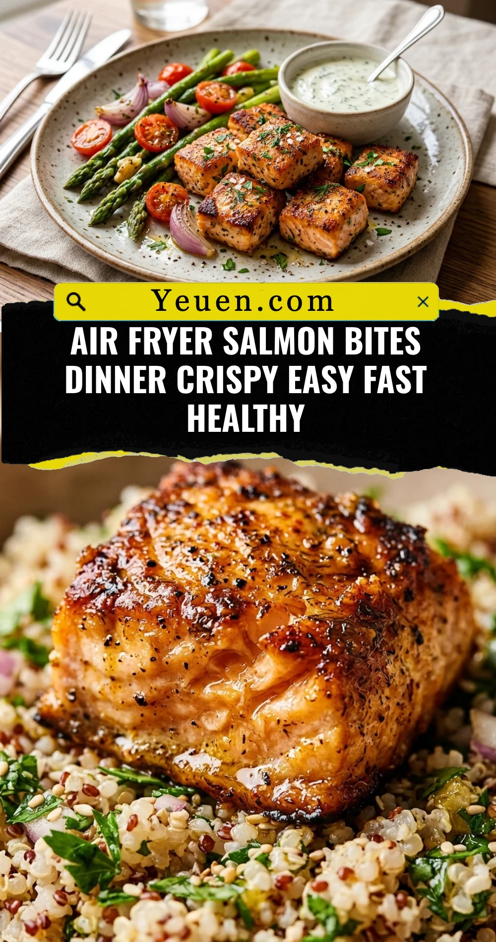 Air Fryer Salmon Bites Dinner Crispy Easy Fast Healthy