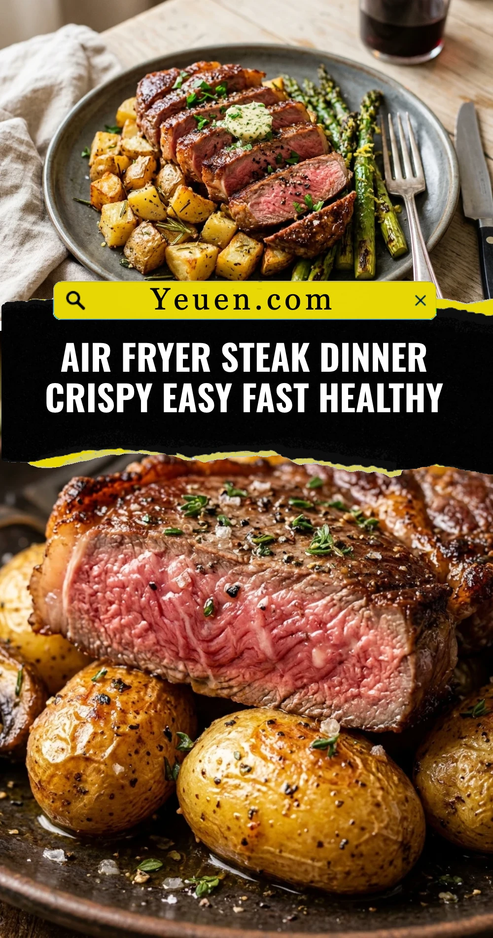 Air Fryer Steak Dinner Crispy Easy Fast Healthy