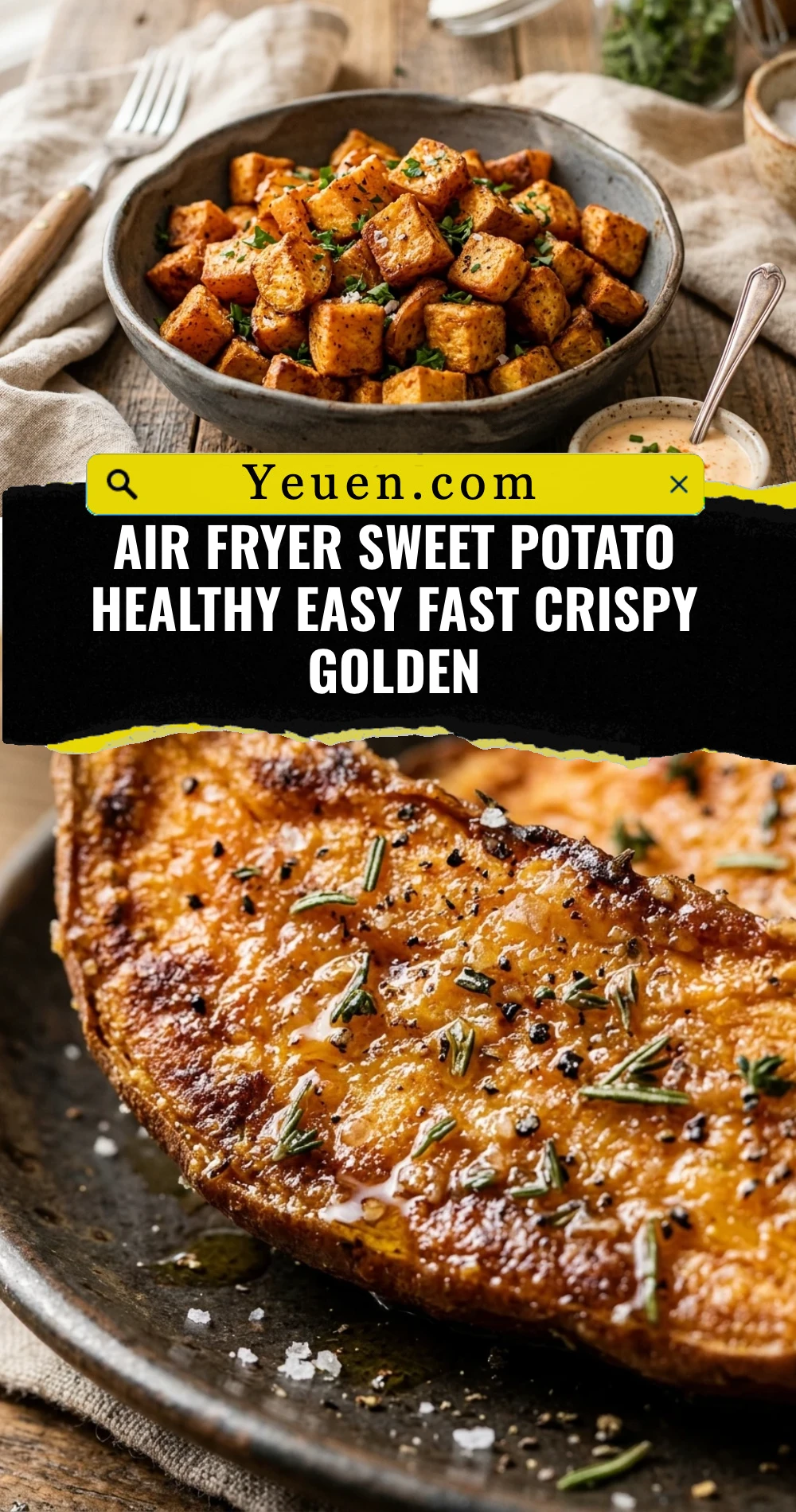 Air Fryer Sweet Potato Healthy Easy Fast Crispy Golden