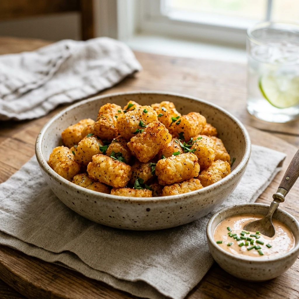 Air Fryer Tater Tots Snack Crispy Easy Fast Healthy