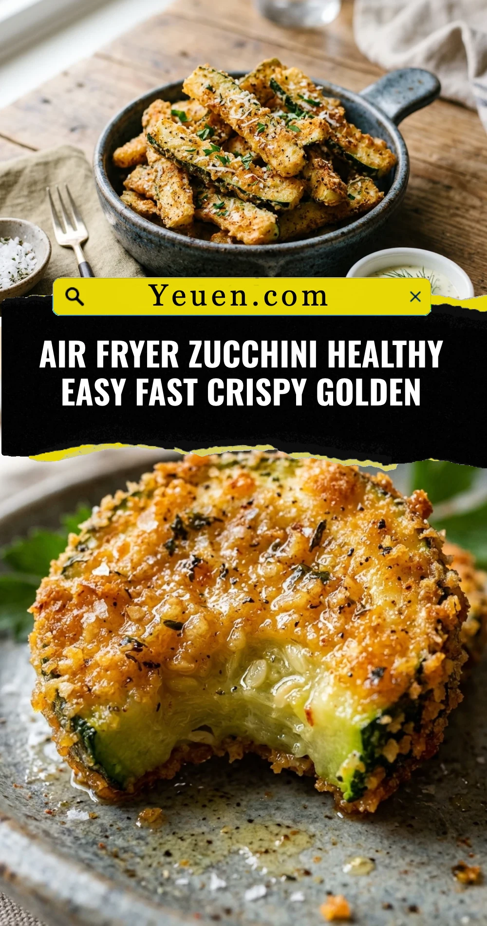 Air Fryer Zucchini Healthy Easy Fast Crispy Golden