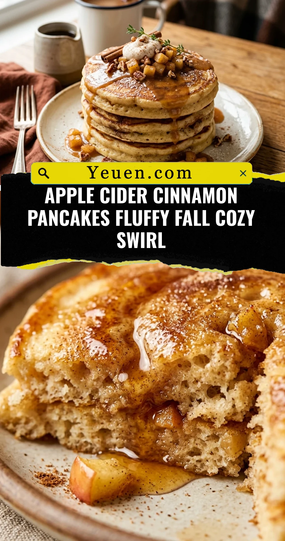 Apple Cider Cinnamon Pancakes Fluffy Fall Cozy Swirl