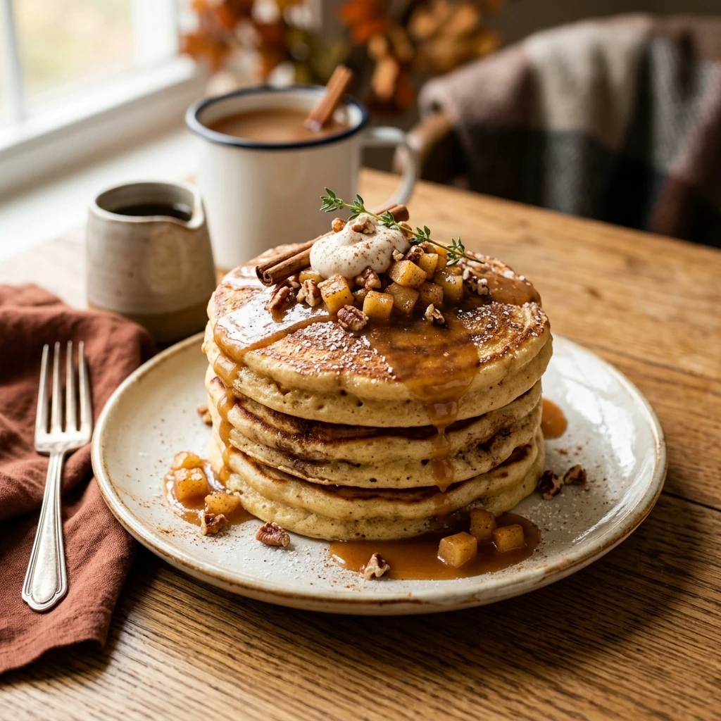 Apple Cider Cinnamon Pancakes Fluffy Fall Cozy Swirl
