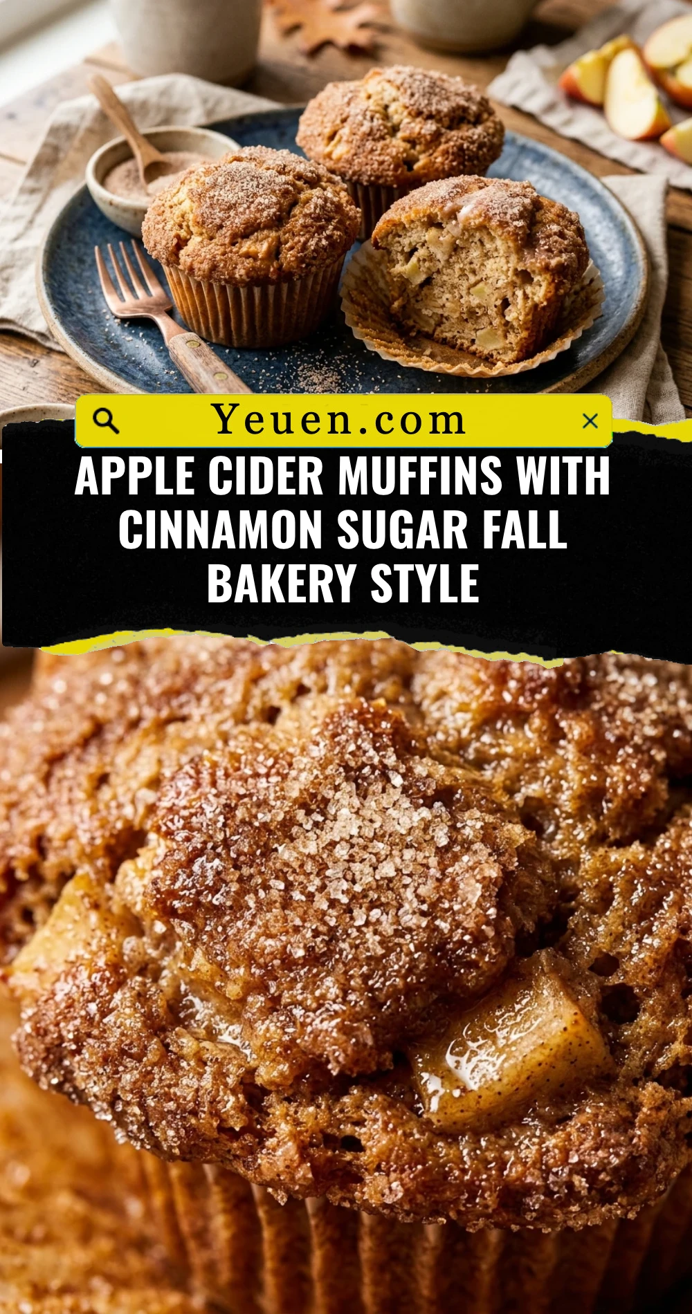 Apple Cider Muffins With Cinnamon Sugar Fall Bakery Style