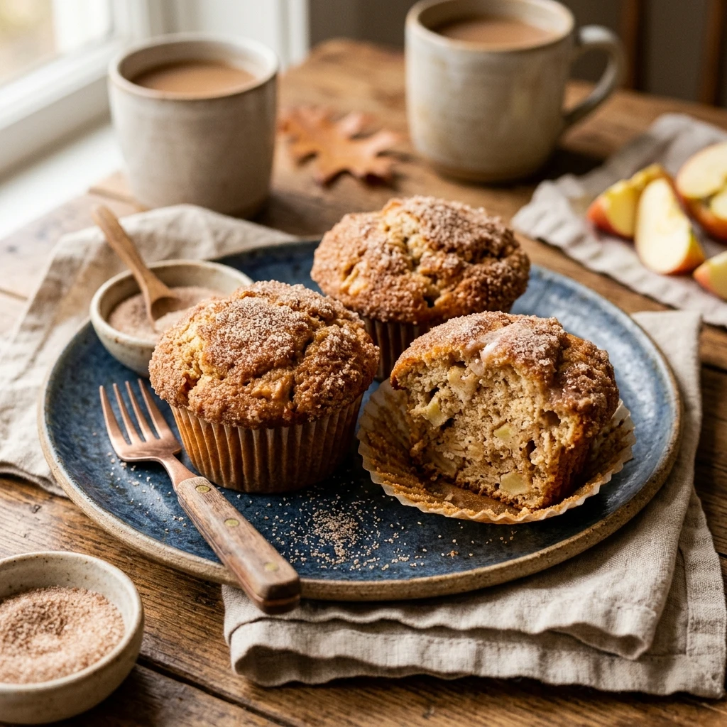 Apple Cider Muffins With Cinnamon Sugar Fall Bakery Style