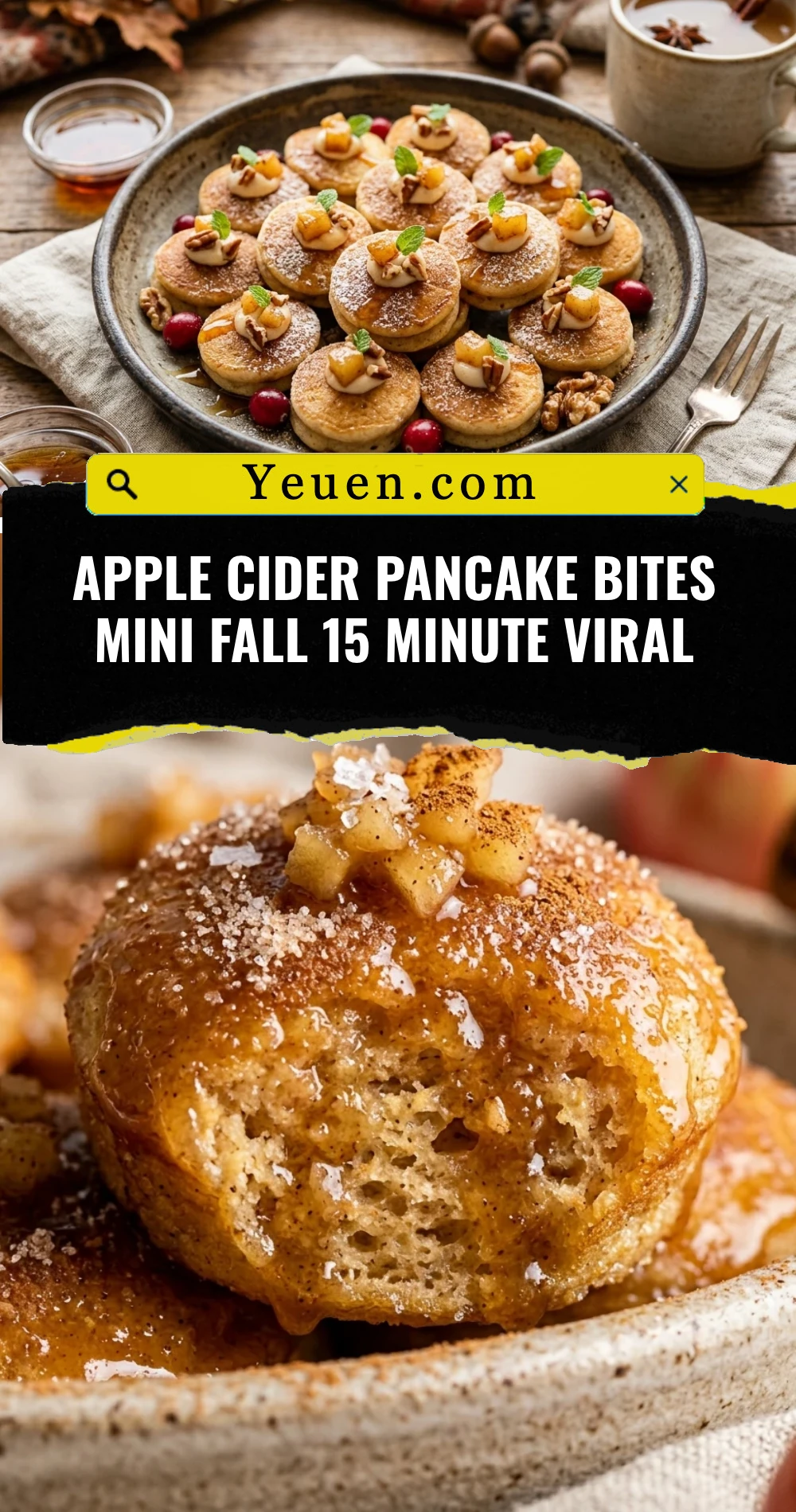Apple Cider Pancake Bites Mini Fall 15 Minute Viral