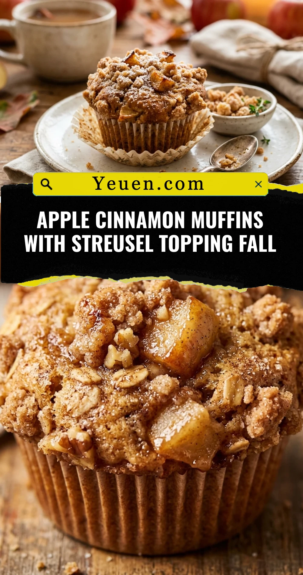 Apple Cinnamon Muffins With Streusel Topping Fall