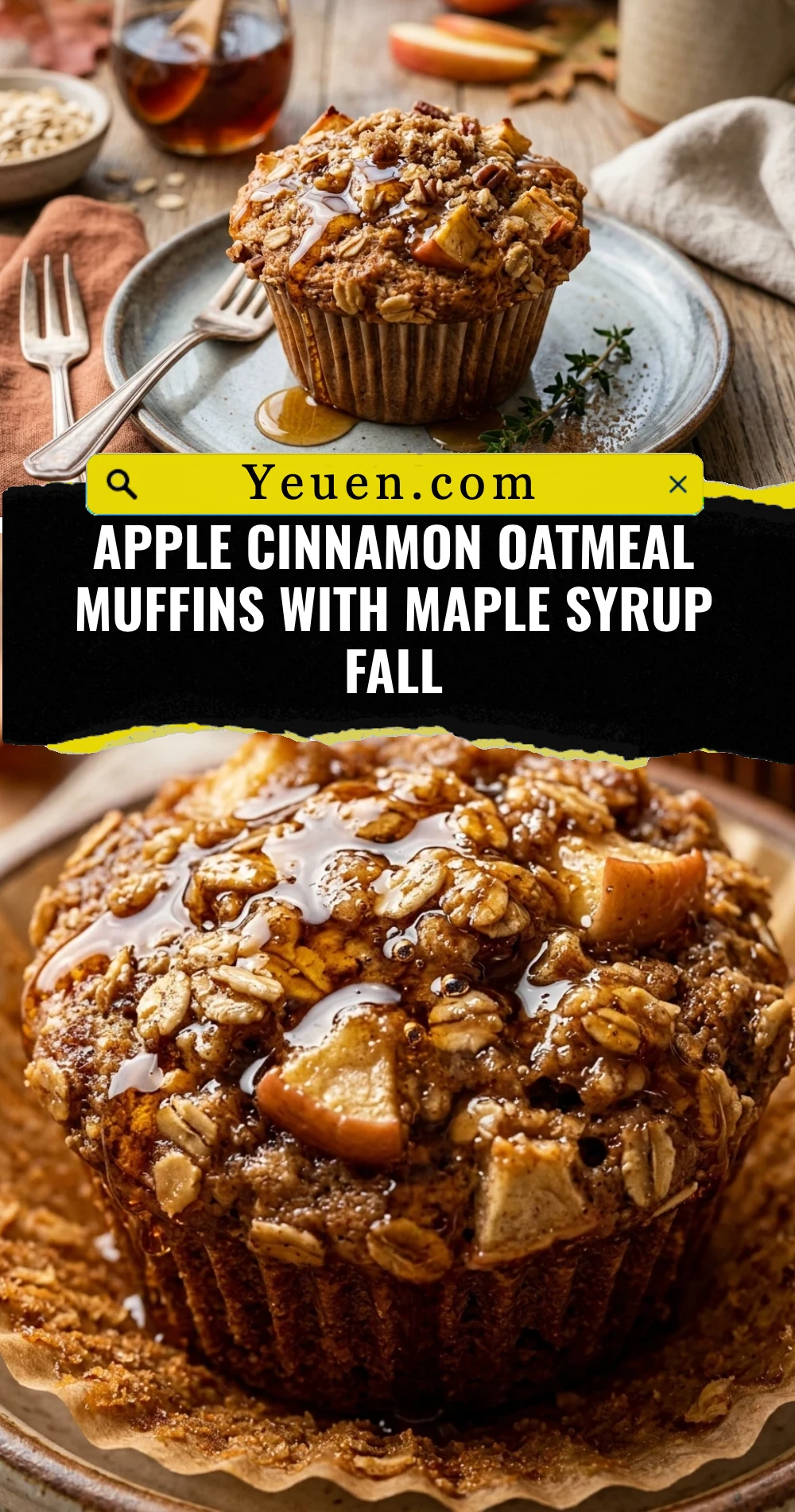 Apple Cinnamon Oatmeal Muffins With Maple Syrup Fall