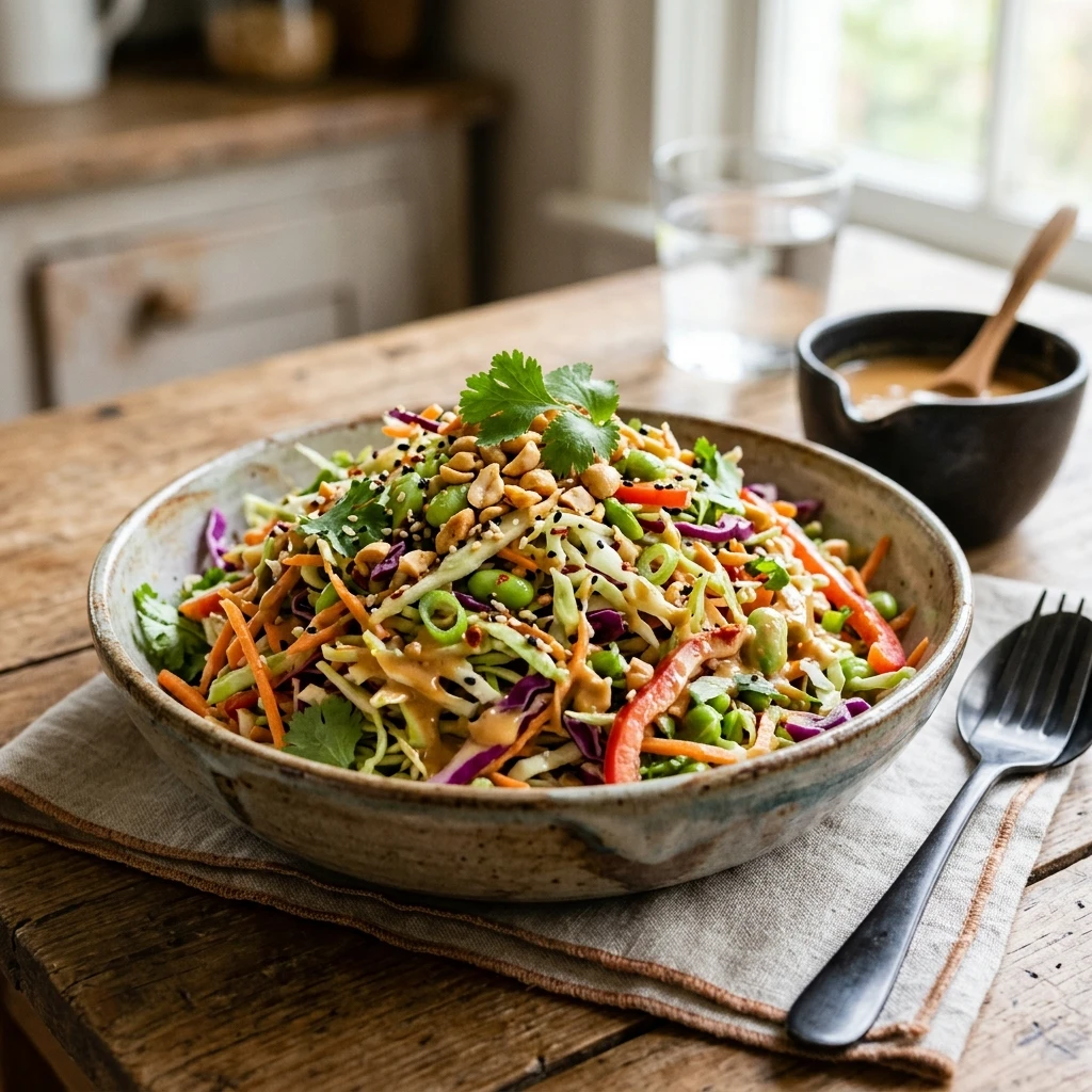 Asian Cabbage Salad With Peanut Dressing No Mayo Budget 2026 Healthy