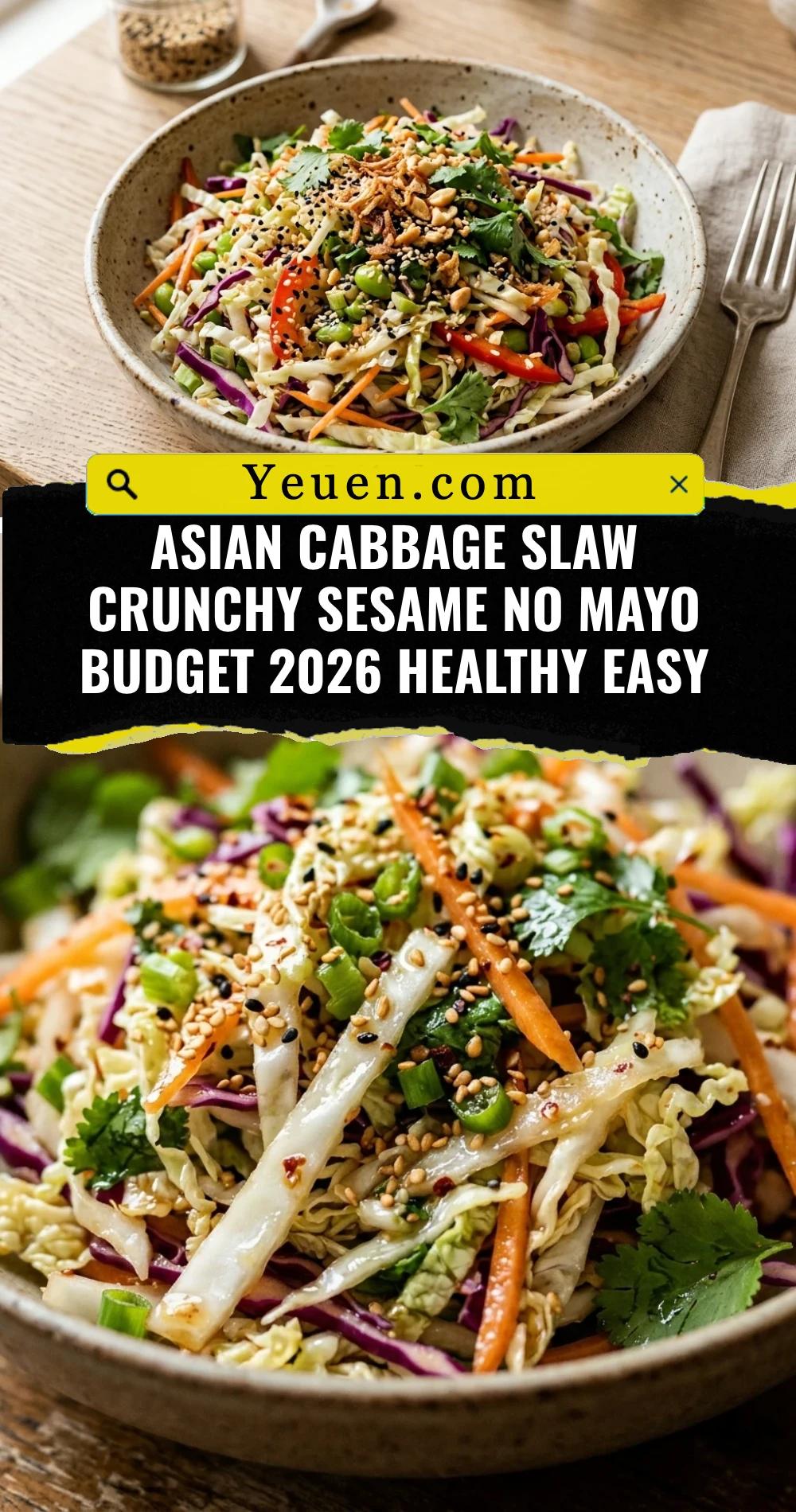 Asian Cabbage Slaw Crunchy Sesame No Mayo Budget 2026 Healthy Easy