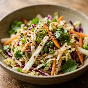 Asian Cabbage Slaw Crunchy Sesame No Mayo Budget 2026 Healthy Easy