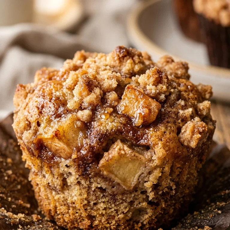 Bakery Style Apple Crumb Muffins With Cinnamon Swirl