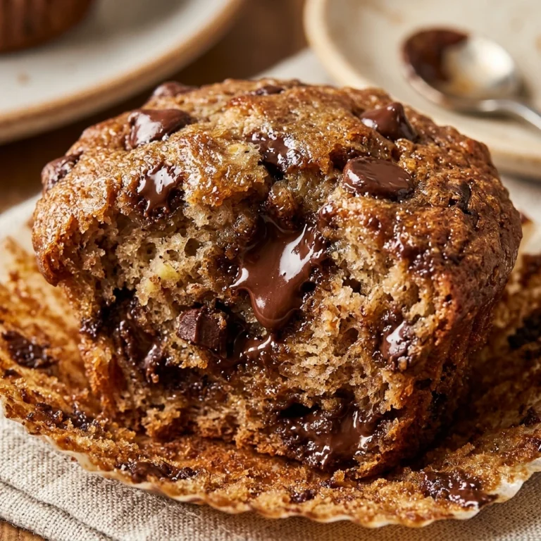 Bakery Style Chocolate Chip Banana Muffins Moist