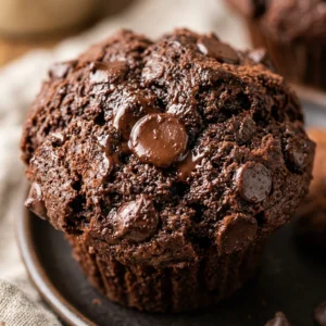 Bakery Style Chocolate Chocolate Chip Muffins Extra Tall
