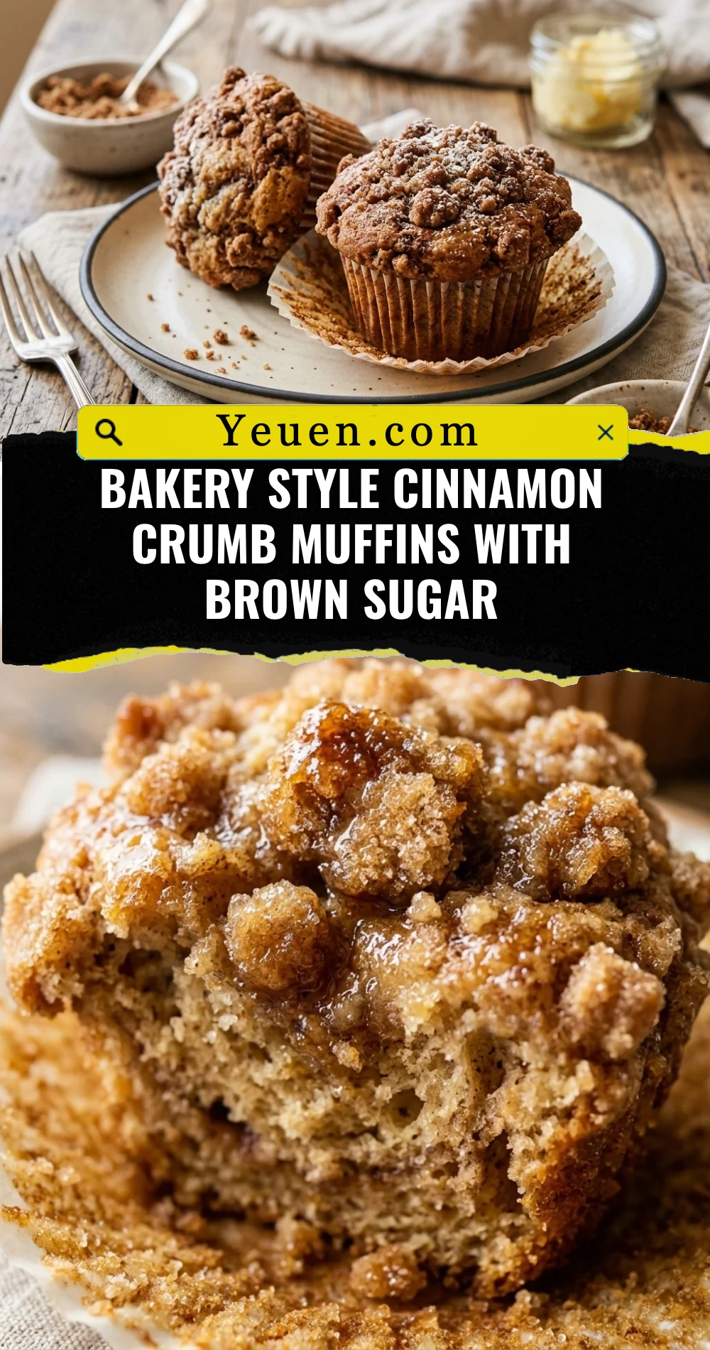 Bakery Style Cinnamon Crumb Muffins With Brown Sugar