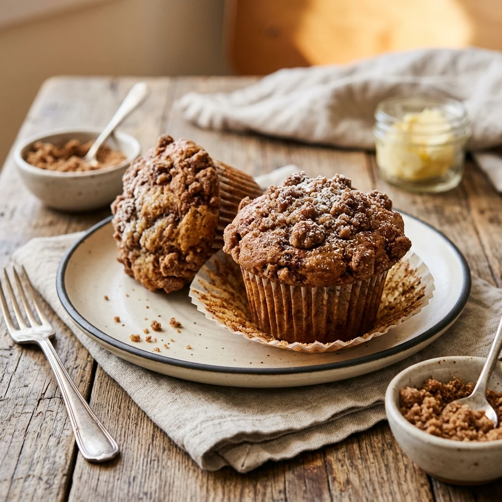 Bakery Style Cinnamon Crumb Muffins With Brown Sugar