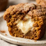 Bakery Style Pumpkin Muffins With Cream Cheese Center Fall