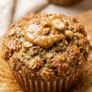 Banana Oat Protein Muffins With Peanut Butter No Fail