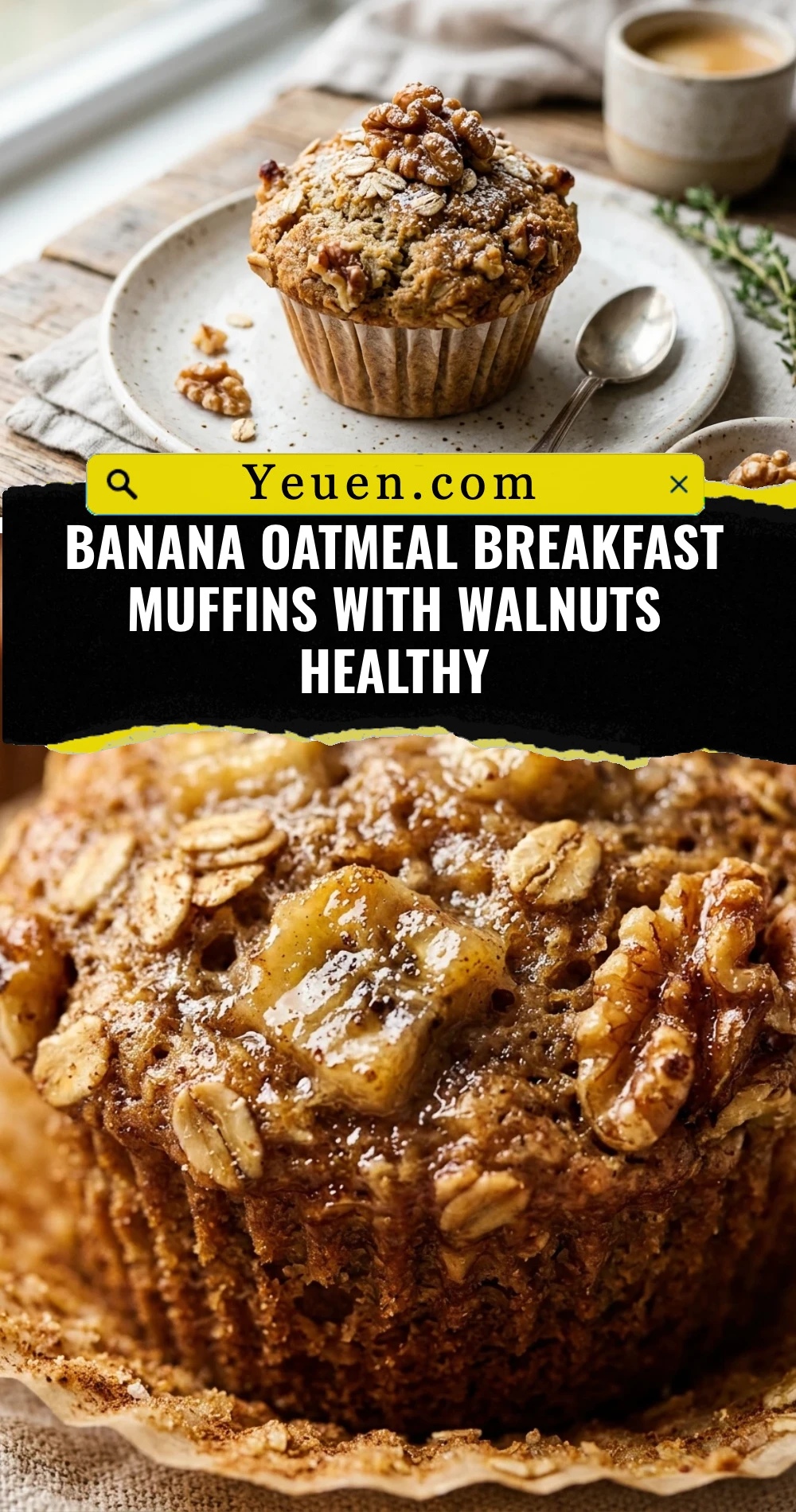 Banana Oatmeal Breakfast Muffins With Walnuts Healthy