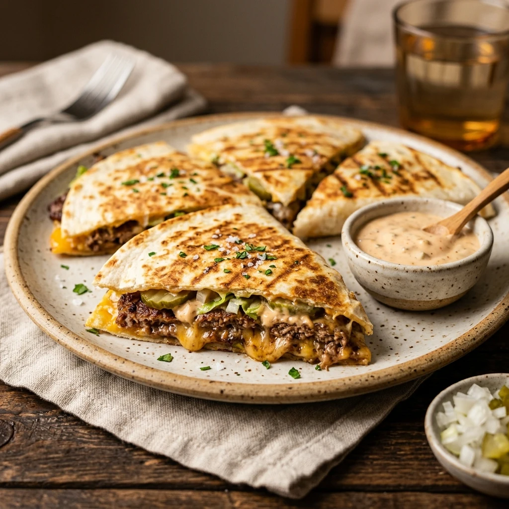 Big Mac Smashed Burger Quesadillas Cheesy 15 Min