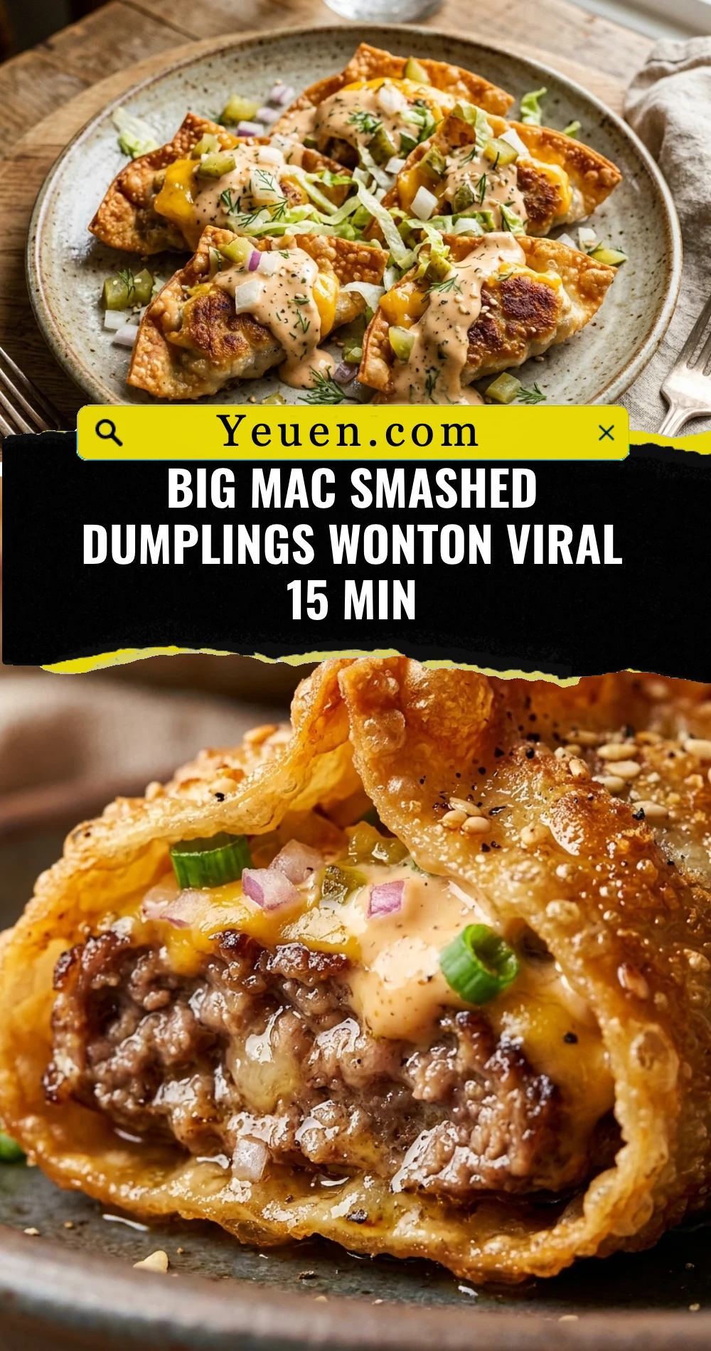 Big Mac Smashed Dumplings Wonton Viral 15 Min