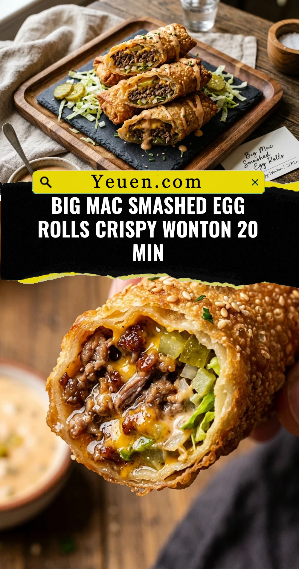 Big Mac Smashed Egg Rolls Crispy Wonton 20 Min