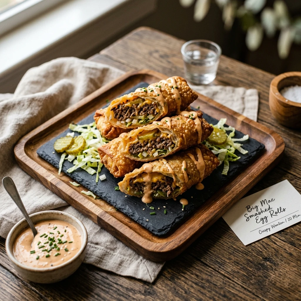 Big Mac Smashed Egg Rolls Crispy Wonton 20 Min