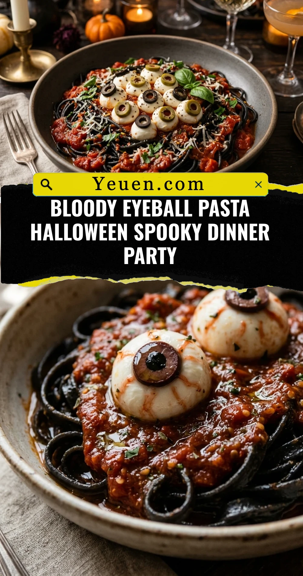 Bloody Eyeball Pasta Halloween Spooky Dinner Party