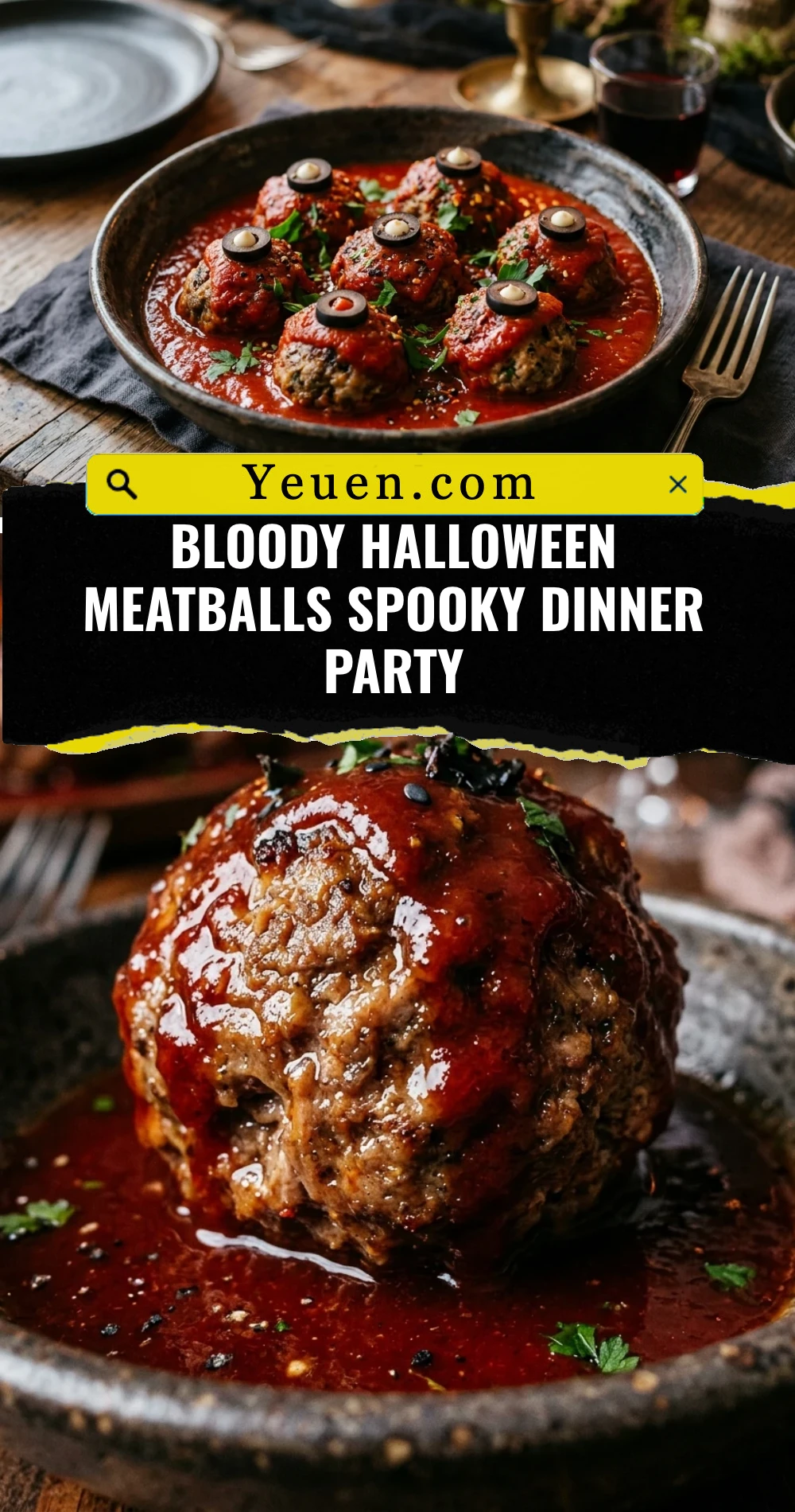 Bloody Halloween Meatballs Spooky Dinner Party