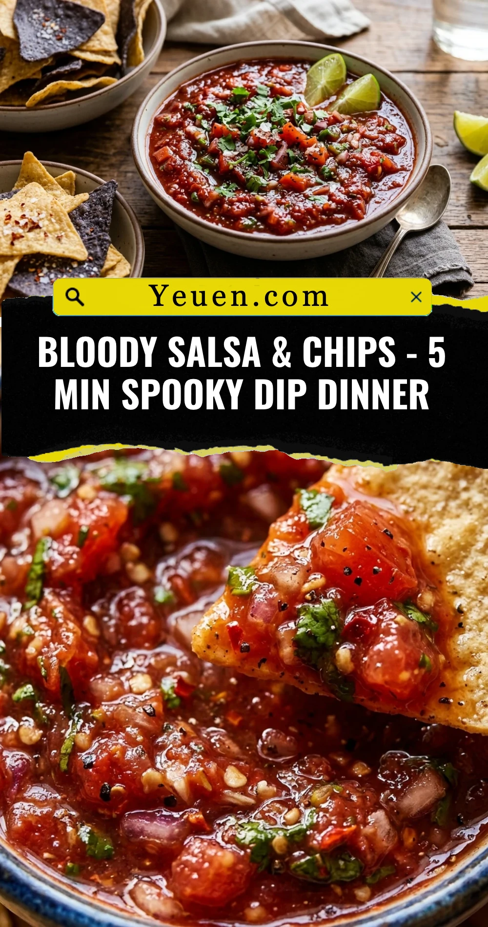 Bloody Salsa & Chips - 5 Min Spooky Dip Dinner