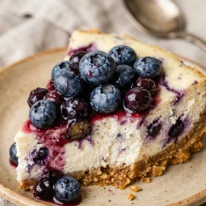 Blueberry Cheesecake Creamy Baked Easy Flavored Viral No Fail