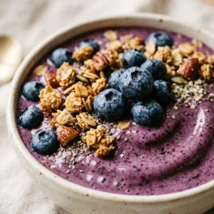 Blueberry Smoothie Bowl Thick Creamy Granola Fruit Superfood Healthy Weight Loss Viral