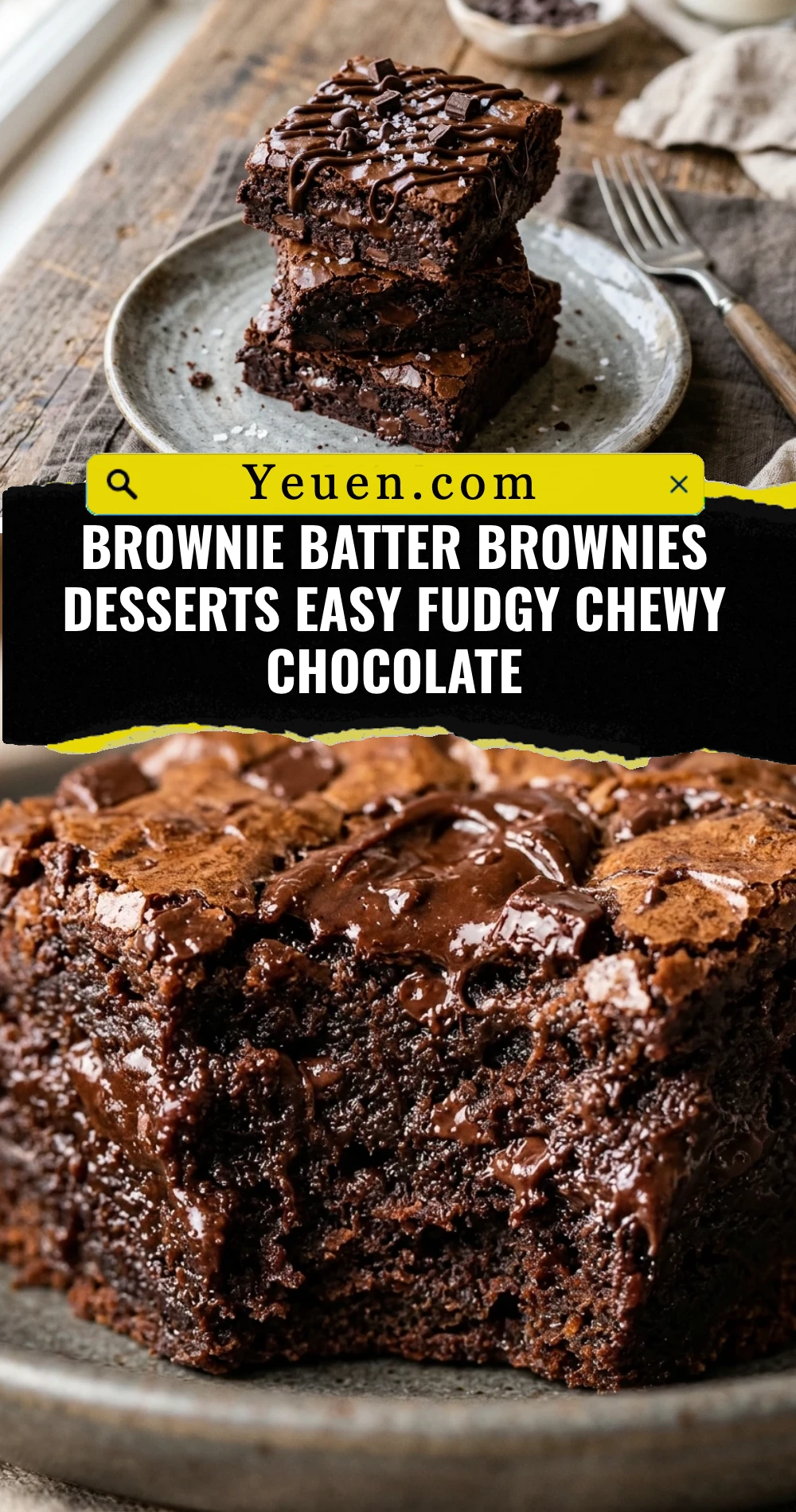 Brownie Batter Brownies Desserts Easy Fudgy Chewy Chocolate