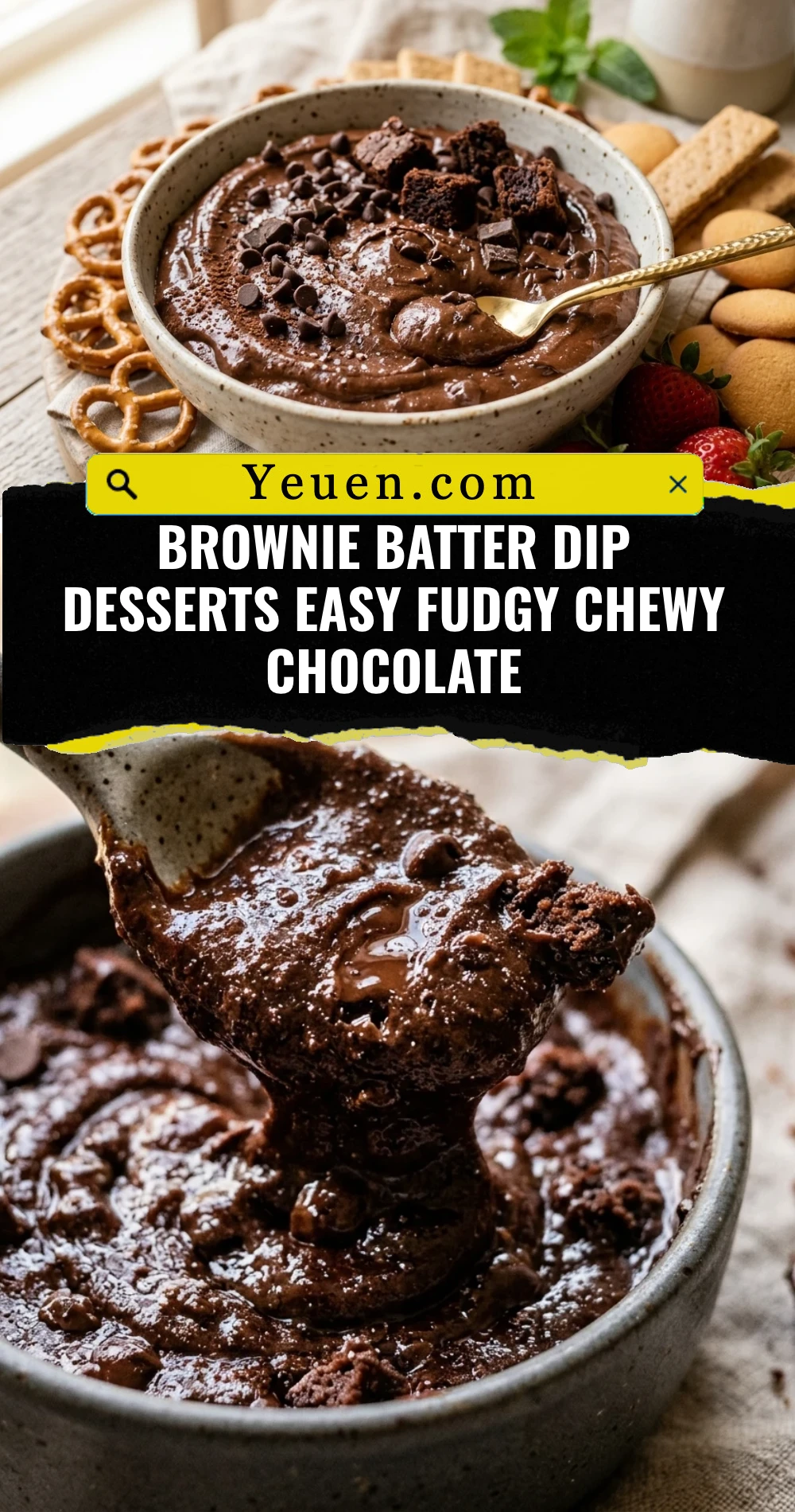 Brownie Batter Dip Desserts Easy Fudgy Chewy Chocolate